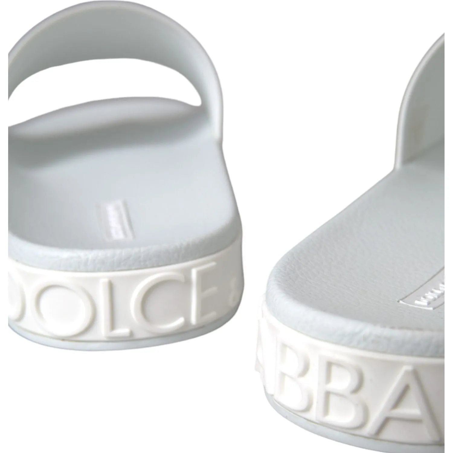 Dolce & Gabbana White Rubber Slides Sandals Beachwear Shoes