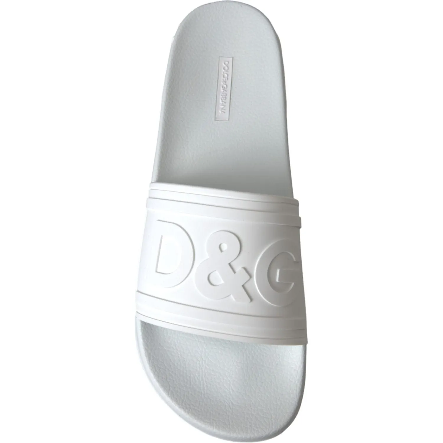 Dolce & Gabbana White Rubber Slides Sandals Beachwear Shoes
