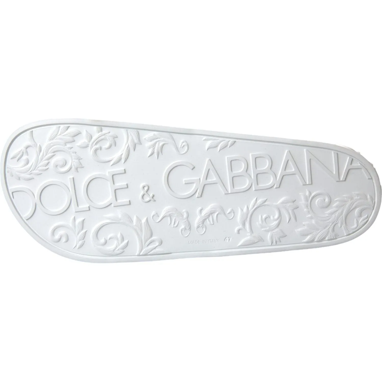 Dolce & Gabbana White Rubber Slides Sandals Beachwear Shoes