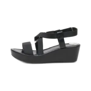 Graceland Wedge Sandals Fabric Black Colour For Women