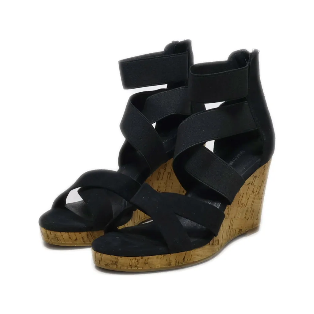 Graceland Wedge Sandals Suede Black Colour For Women