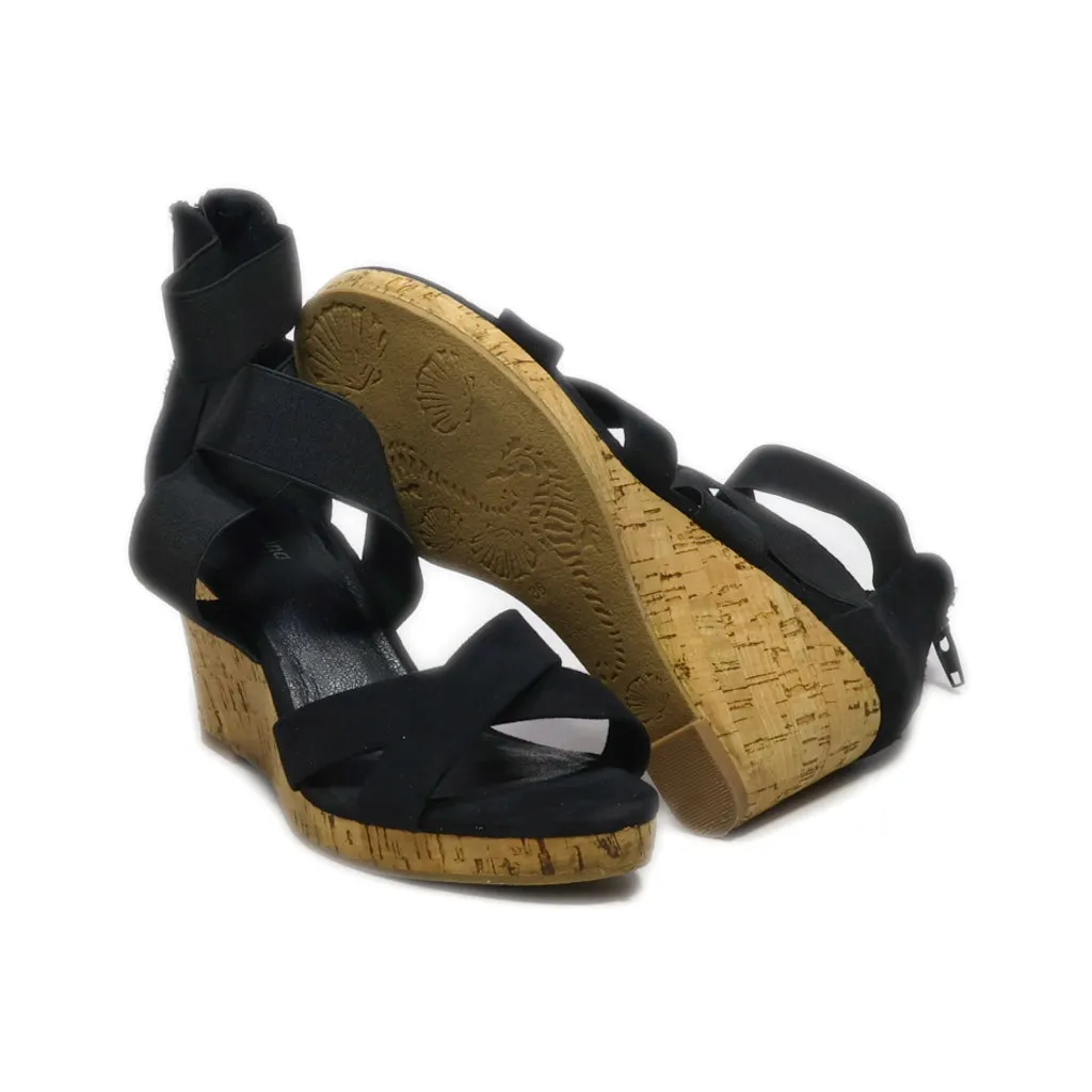 Graceland Wedge Sandals Suede Black Colour For Women