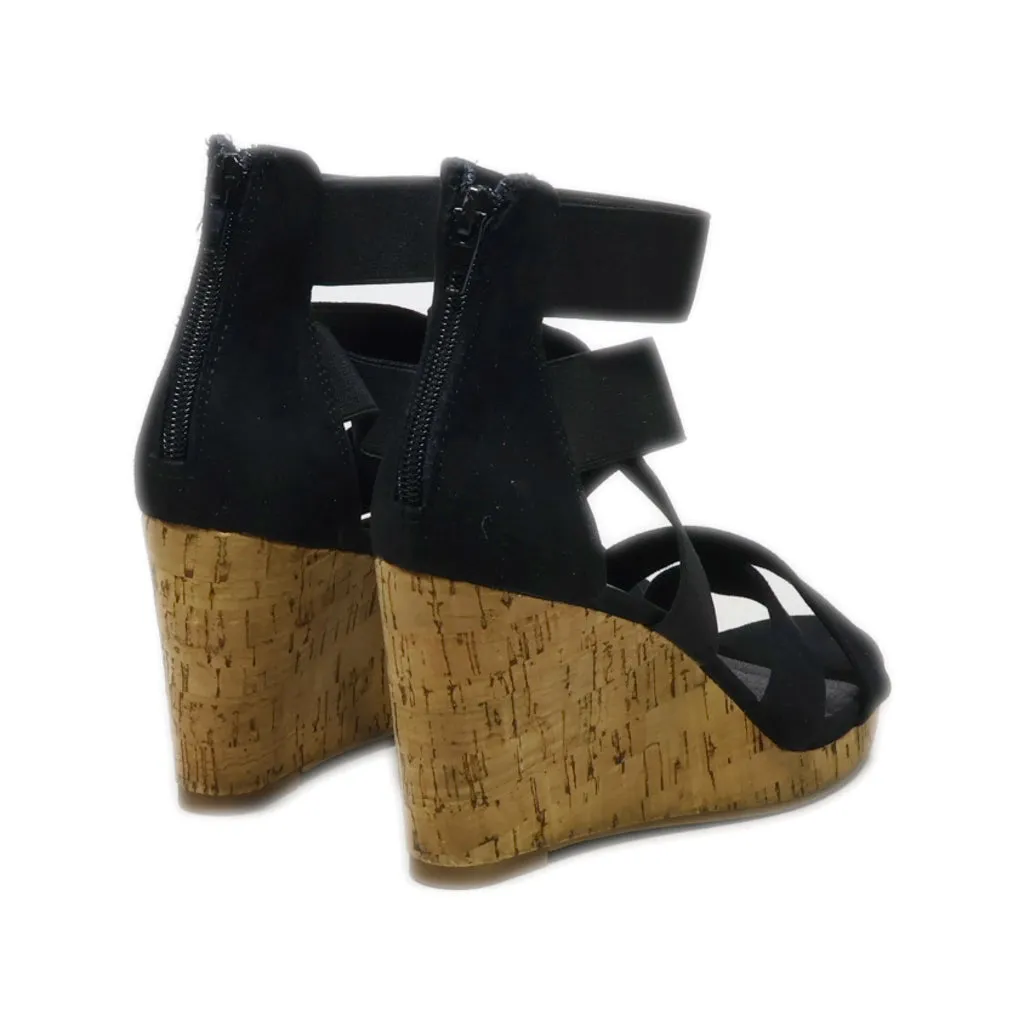 Graceland Wedge Sandals Suede Black Colour For Women