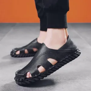 GY344 Men's Casual Shoes: Handmade Leather Sandal