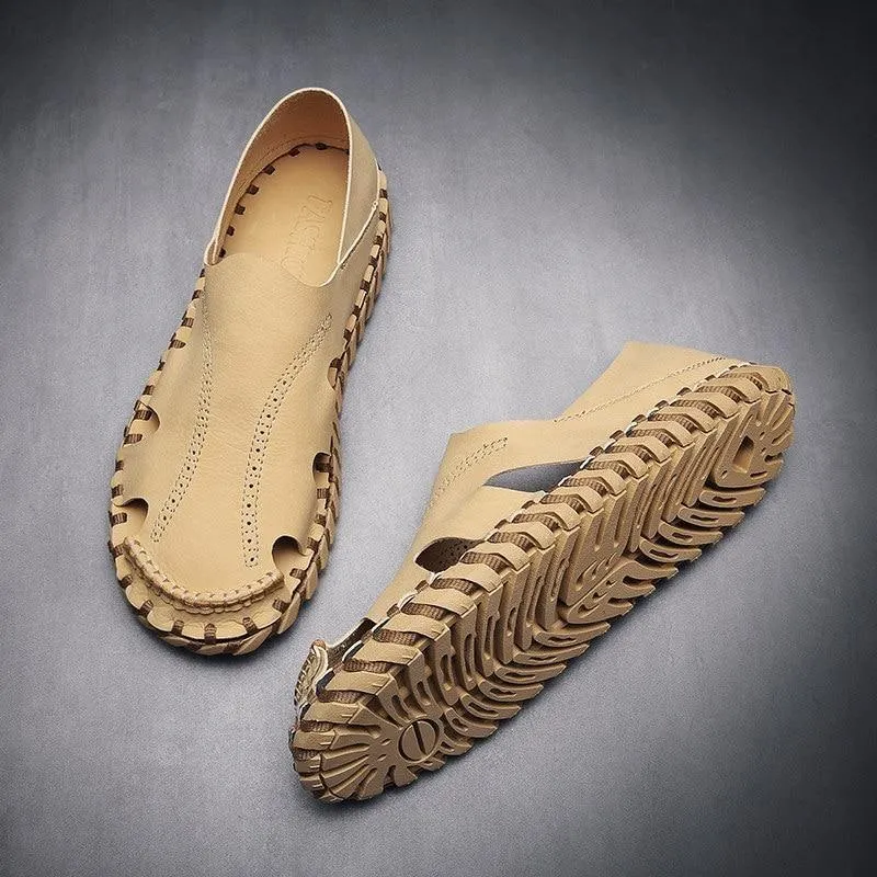 GY344 Men's Casual Shoes: Handmade Leather Sandal