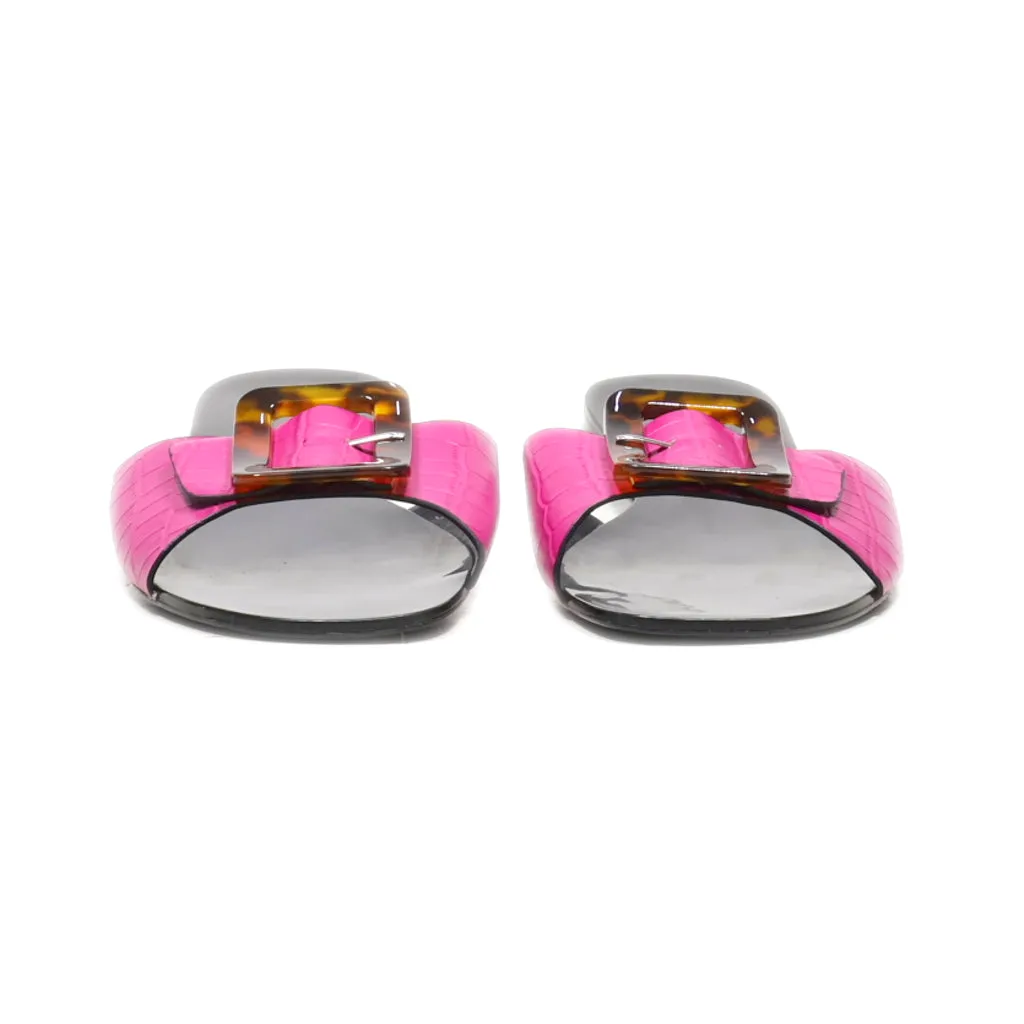 H&M Flat Sandals Leather Pink Colour For Women