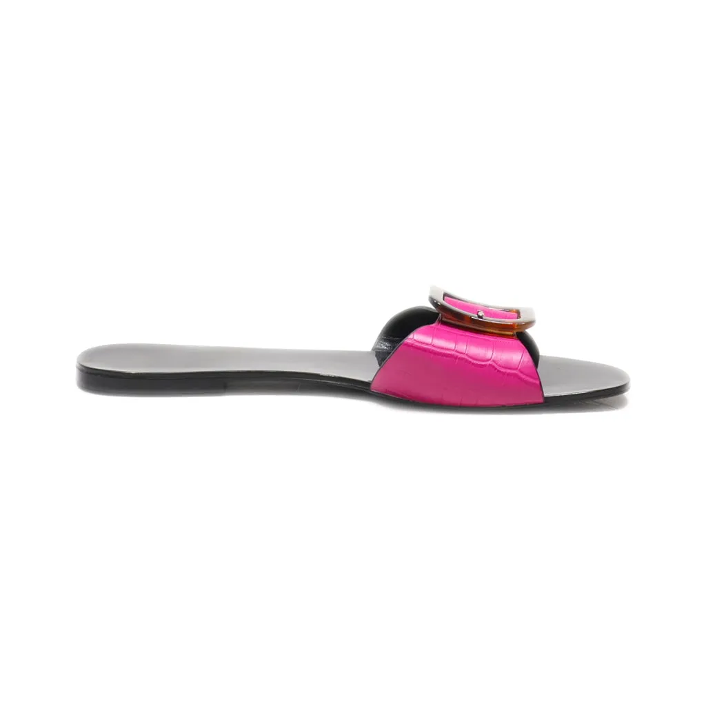 H&M Flat Sandals Leather Pink Colour For Women