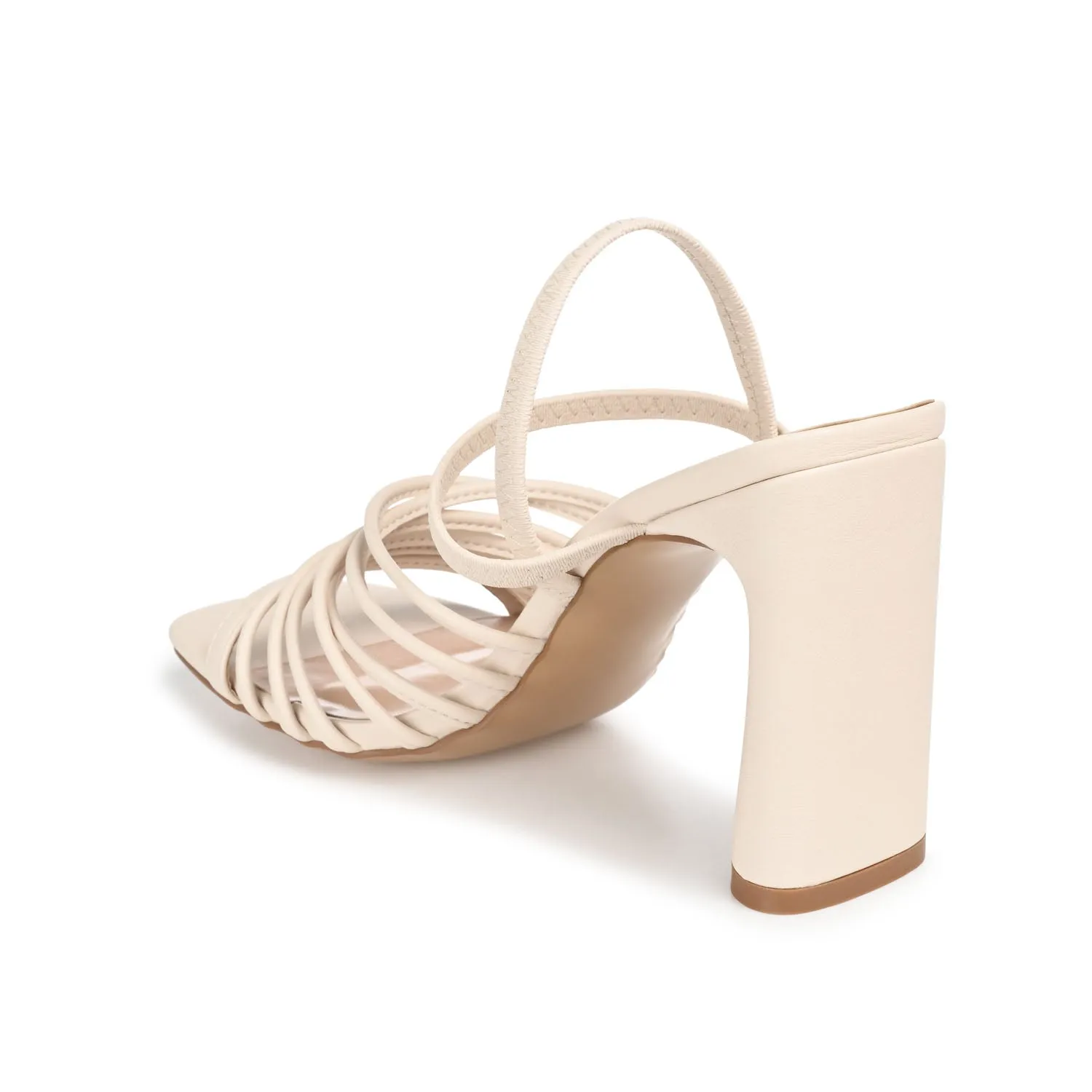 HERA STRAPPY HEELS IN FAUX LEATHER