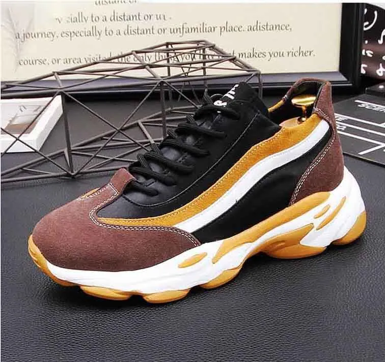 High Quality Spring Brand Designer Men Mixed Color Lace Up Walk Shoes Causal Flats Moccasins Luxury Rock Hip Hop Punk Sneakers