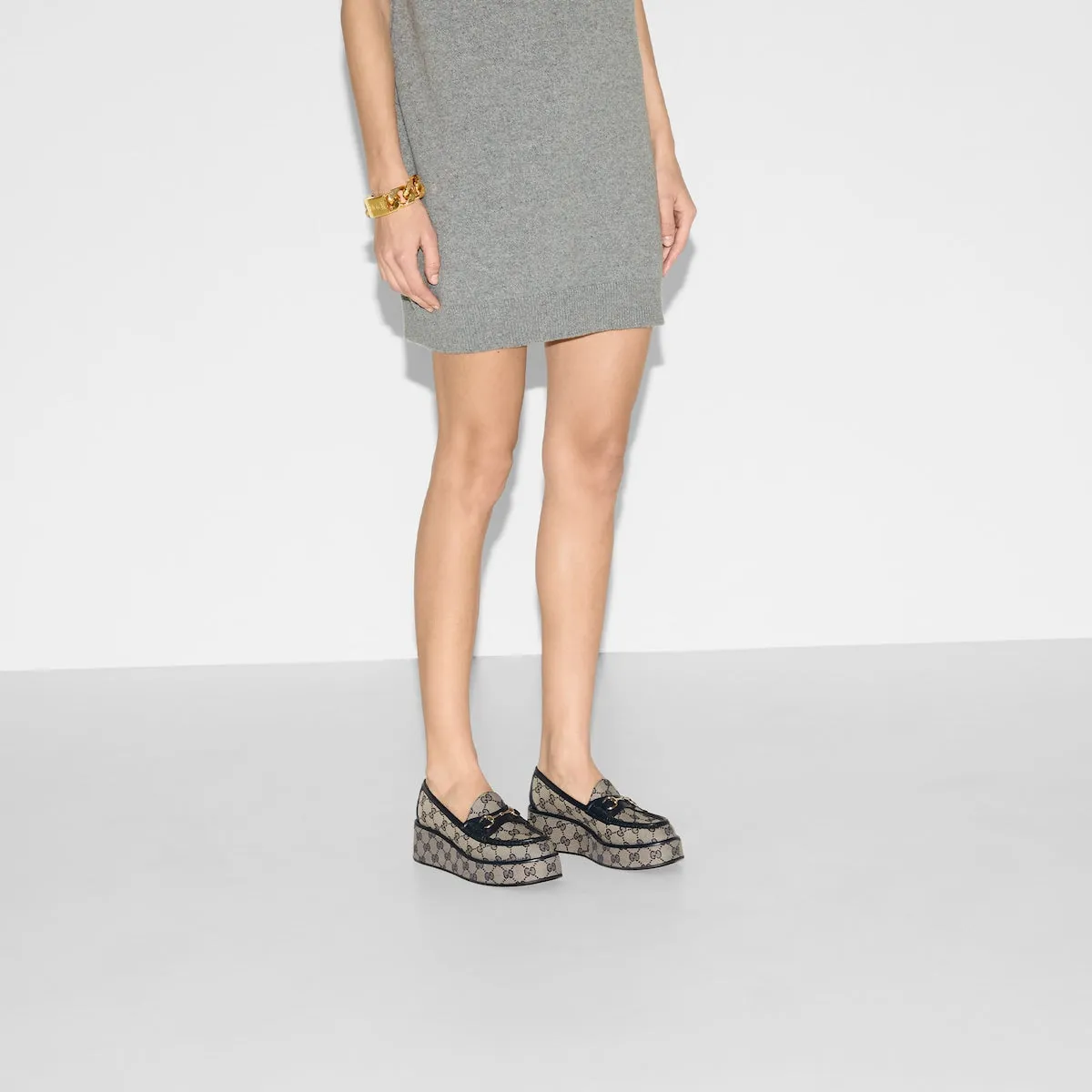 Horsebit wedge loafer
