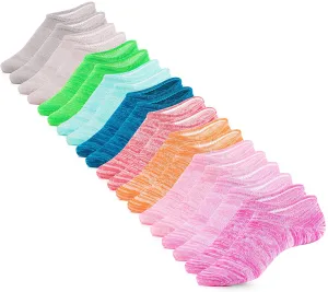 IDEGG No Show Socks Women 10 Pairs Low Cut Anti-Slid Athletic Casual Cotton Socks