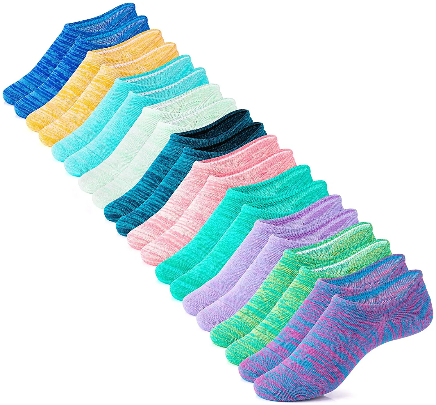 IDEGG No Show Socks Women 10 Pairs Low Cut Anti-Slid Athletic Casual Cotton Socks
