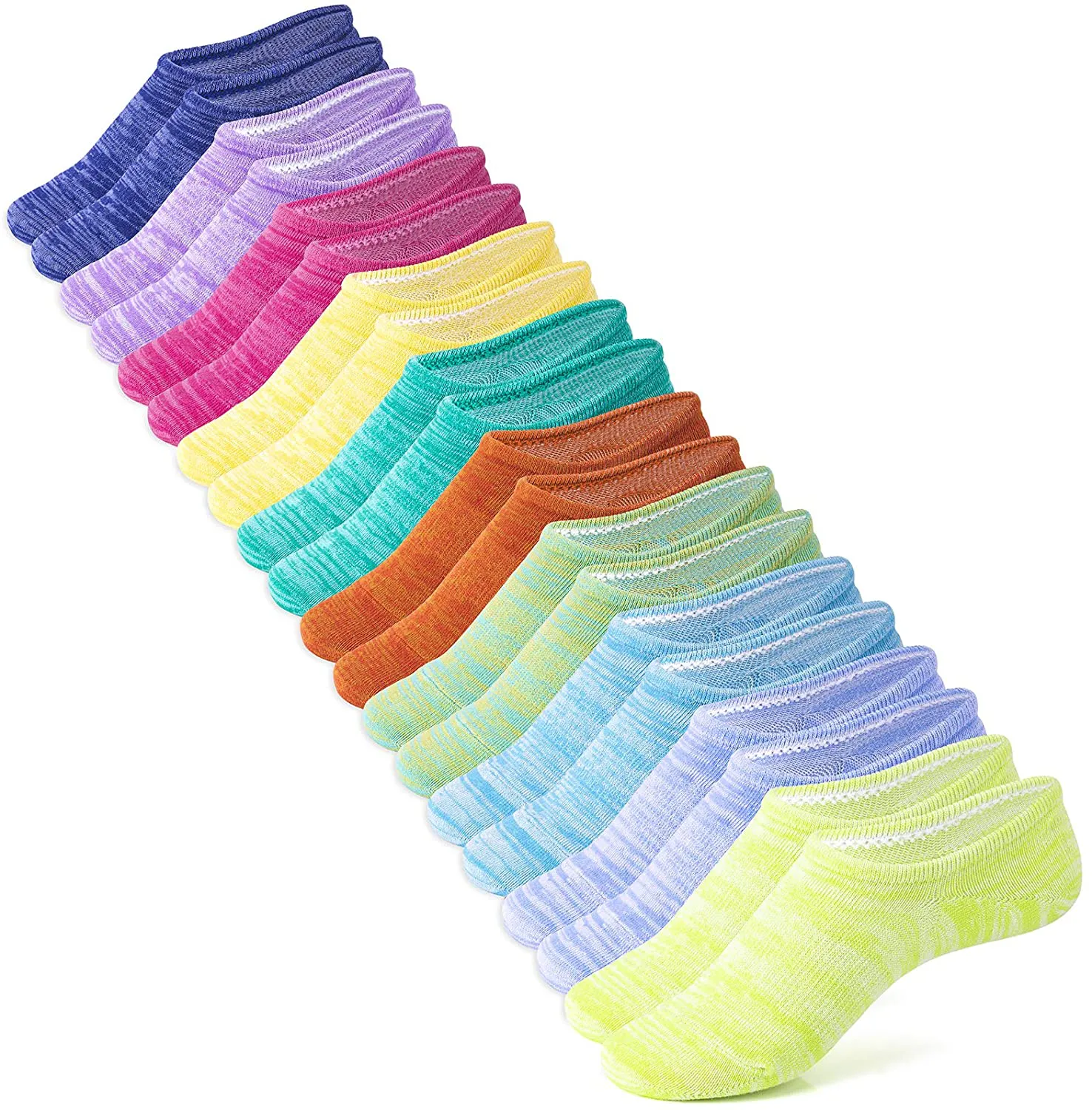 IDEGG No Show Socks Women 10 Pairs Low Cut Anti-Slid Athletic Casual Cotton Socks