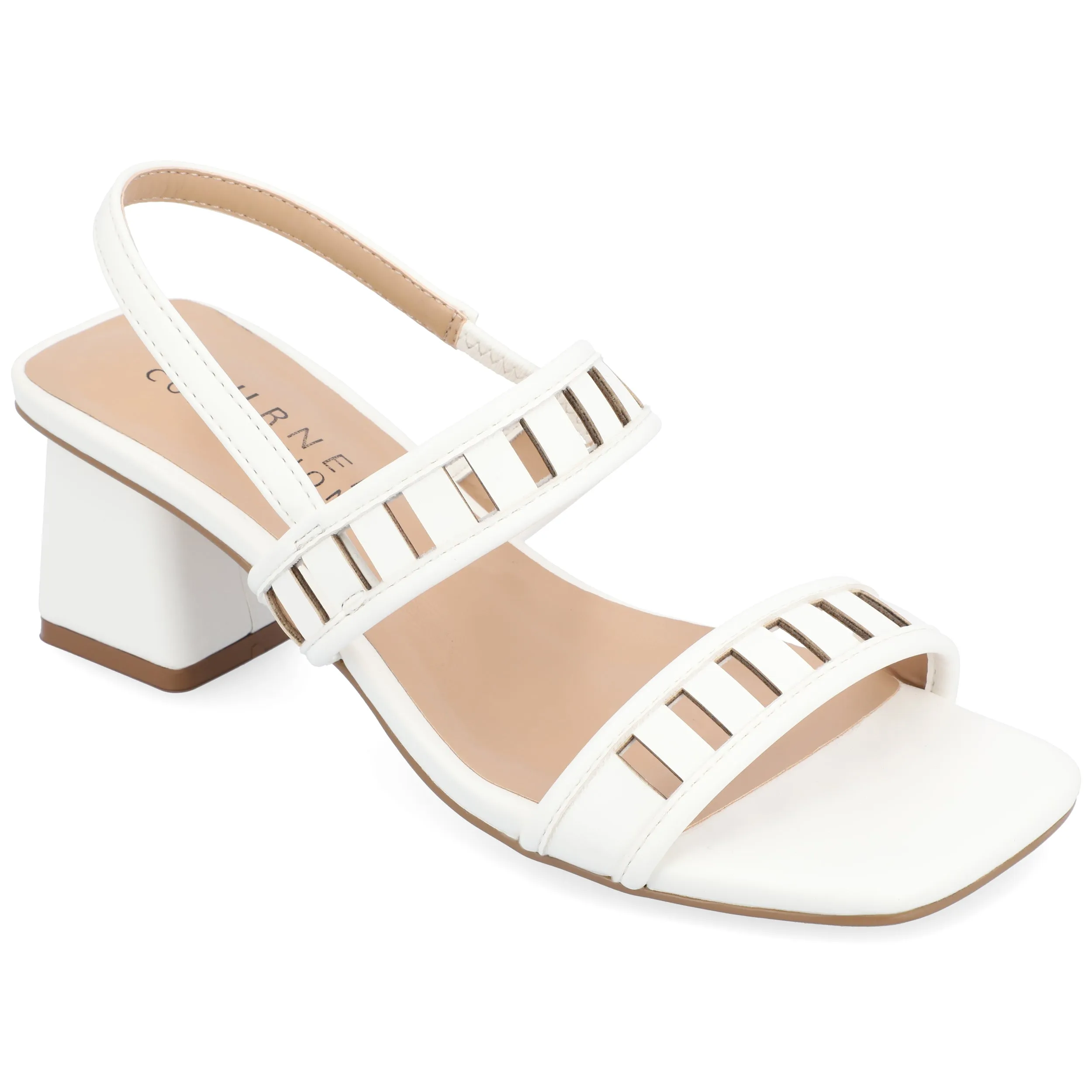 ISMAY STRAPPY BLOCK HEELS IN FAUX SUEDE