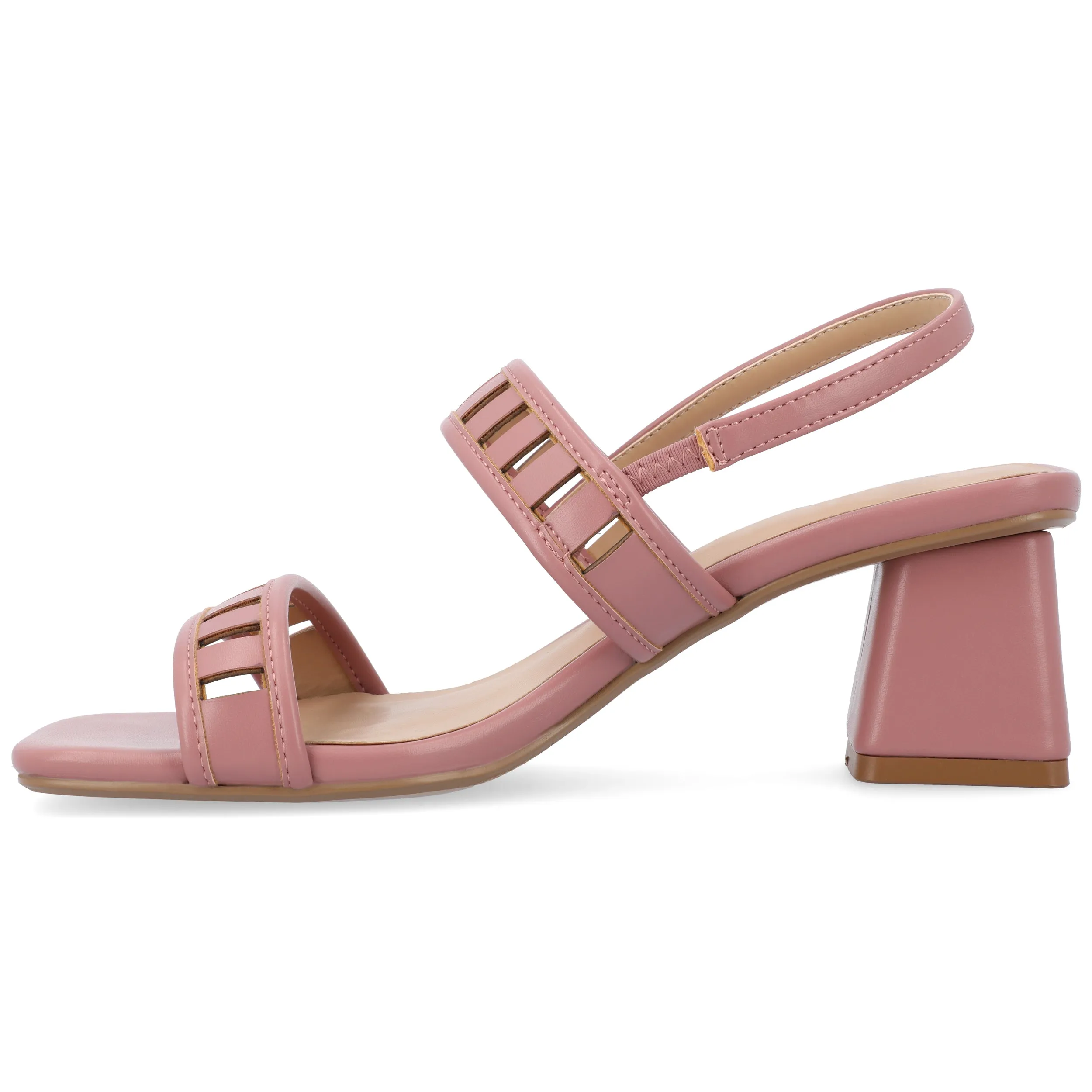 ISMAY STRAPPY BLOCK HEELS IN FAUX SUEDE