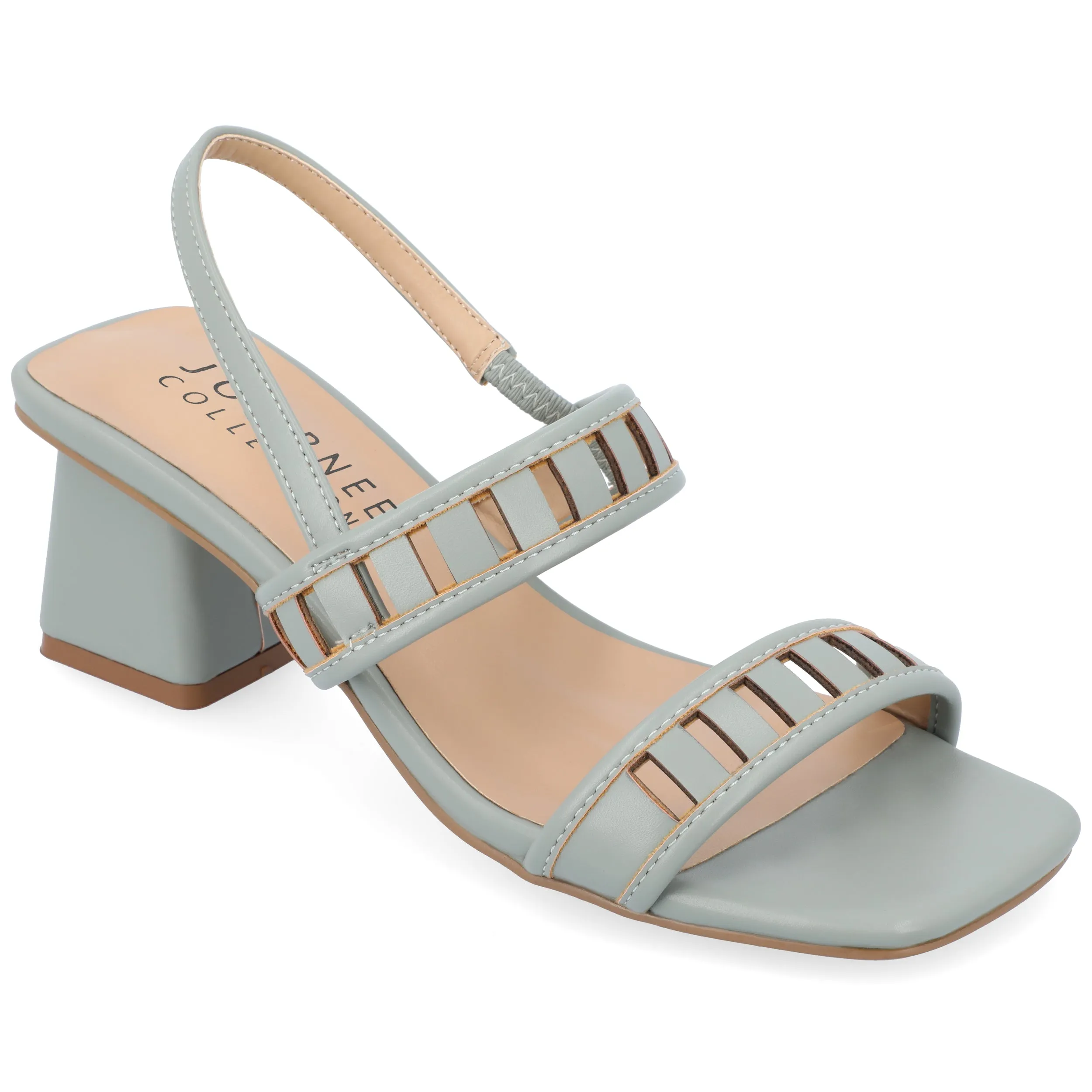 ISMAY STRAPPY BLOCK HEELS IN FAUX SUEDE