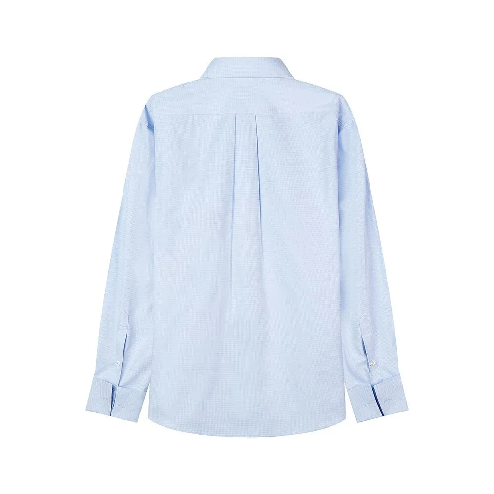 Light Blue Long Sleeve Casual Japanese Simple Men's Shirt