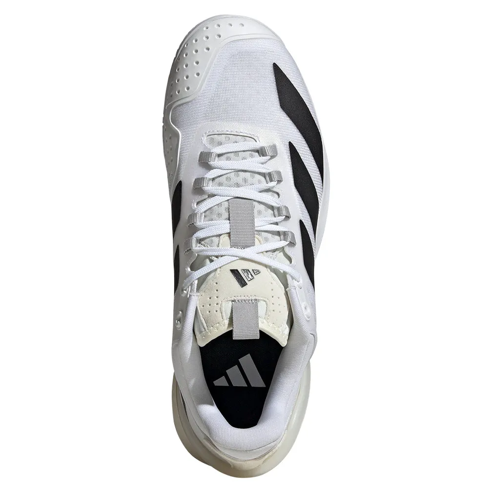 Men`s Adizero Cybersonic 2 Tennis Shoes White and Core Black