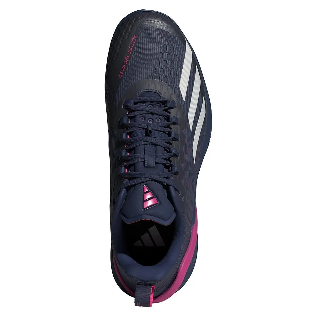 Mens Adizero Cybersonic Tennis Shoes Dark Blue and Team Shock Pink 2