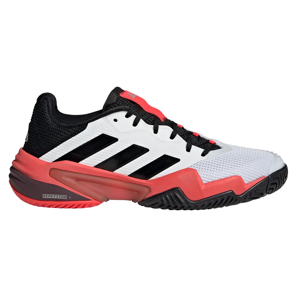 Men`s Barricade 13 Tennis Shoes White and Lucid Red