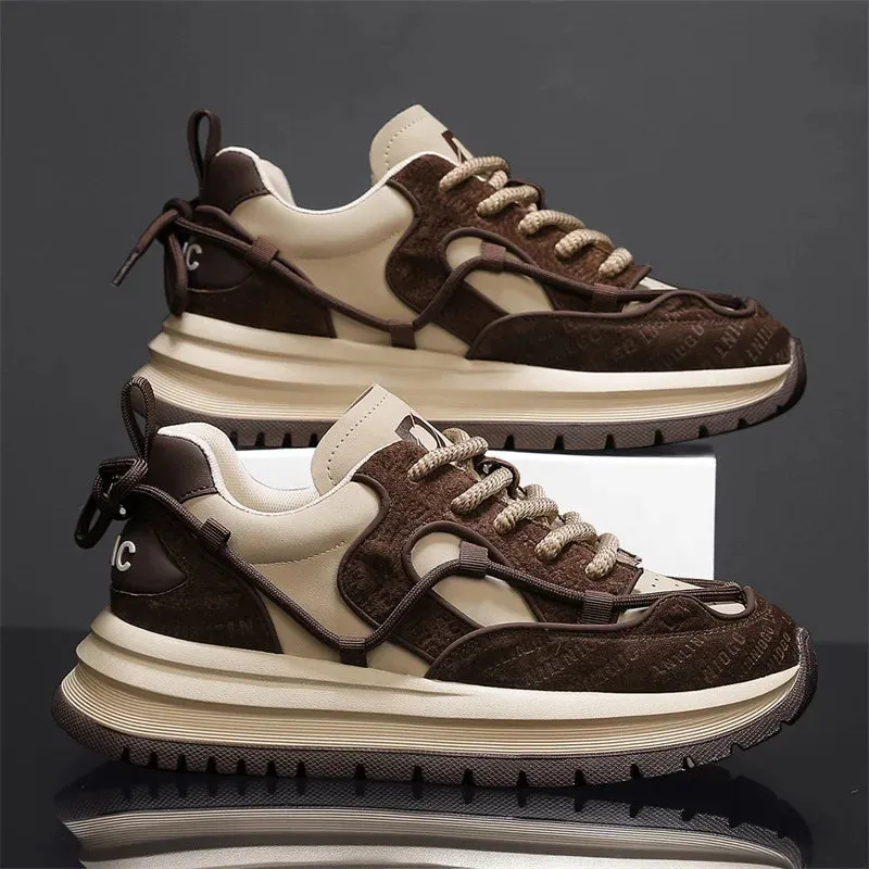 Men's Casual Shoes - Chunky Sneakers with Thick Sole - TSS391