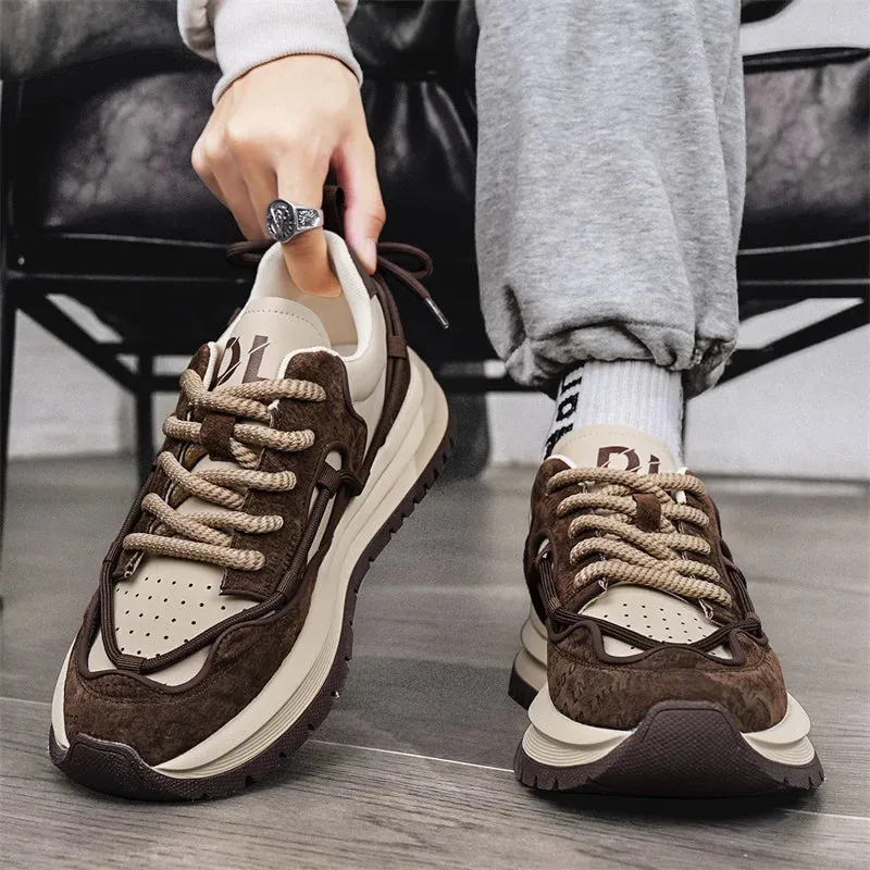 Men's Casual Shoes - Chunky Sneakers with Thick Sole - TSS391