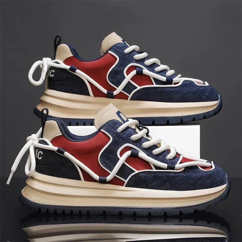 Men's Casual Shoes - Chunky Sneakers with Thick Sole - TSS391