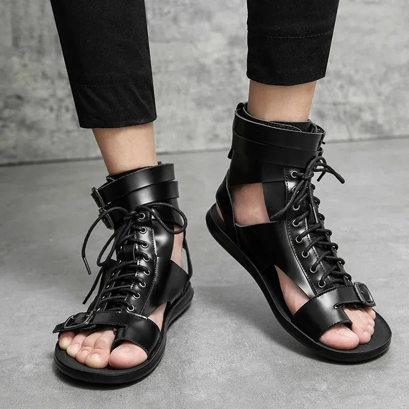 Men's Casual Shoes - High Top Roman Style Outdoor Sandals - TSS202