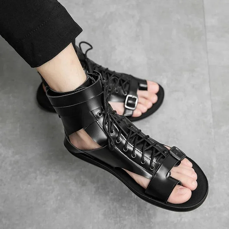 Men's Casual Shoes - High Top Roman Style Outdoor Sandals - TSS202