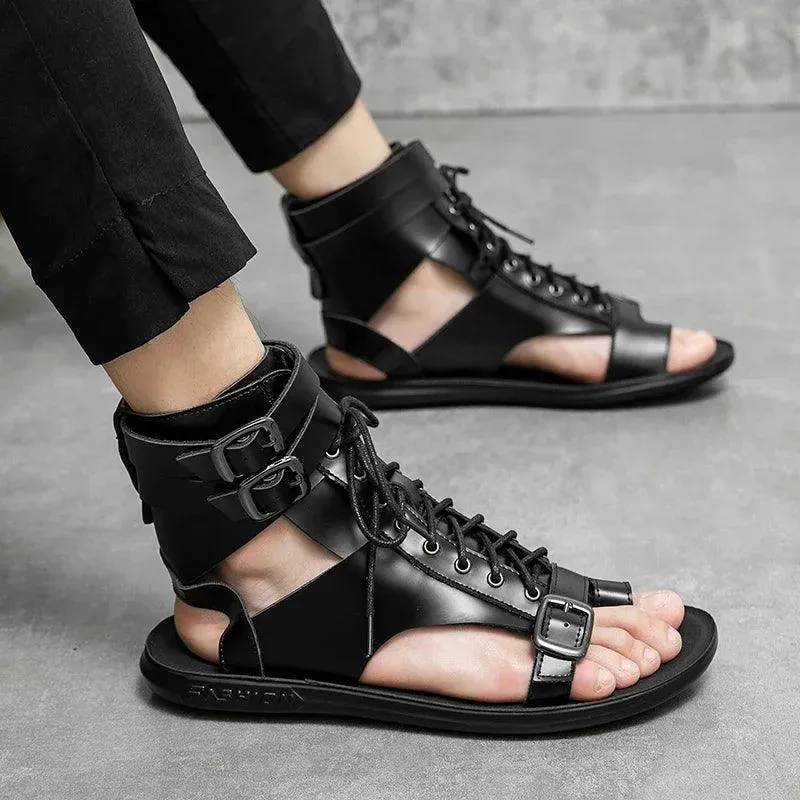 Men's Casual Shoes - High Top Roman Style Outdoor Sandals - TSS202