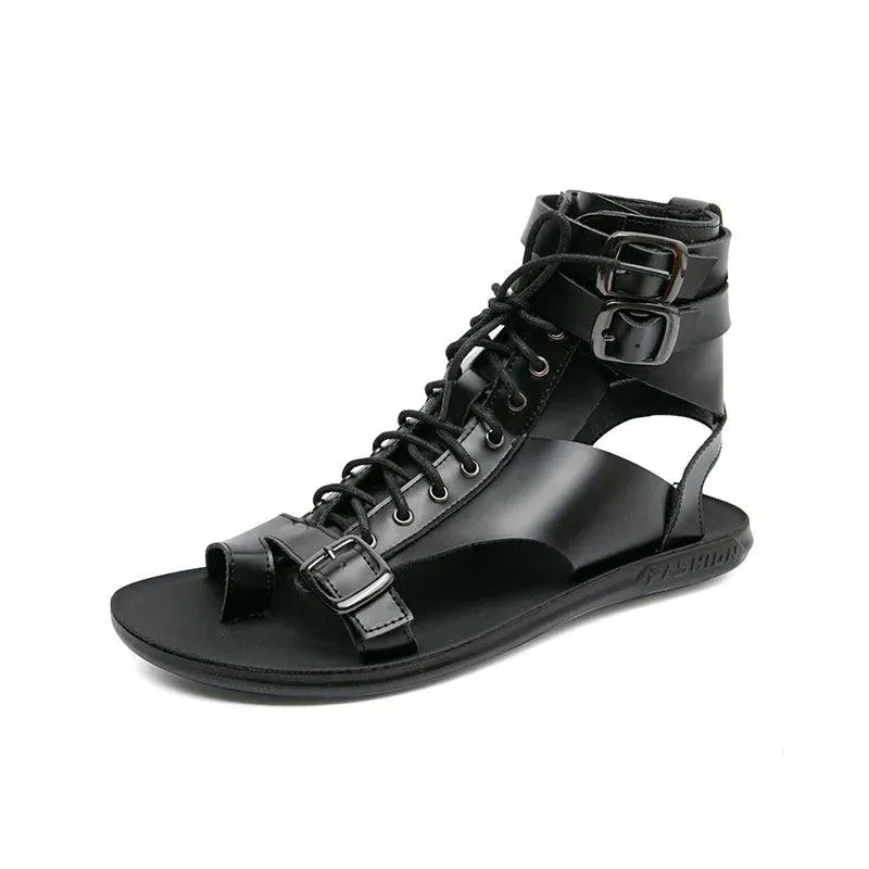 Men's Casual Shoes - High Top Roman Style Outdoor Sandals - TSS202