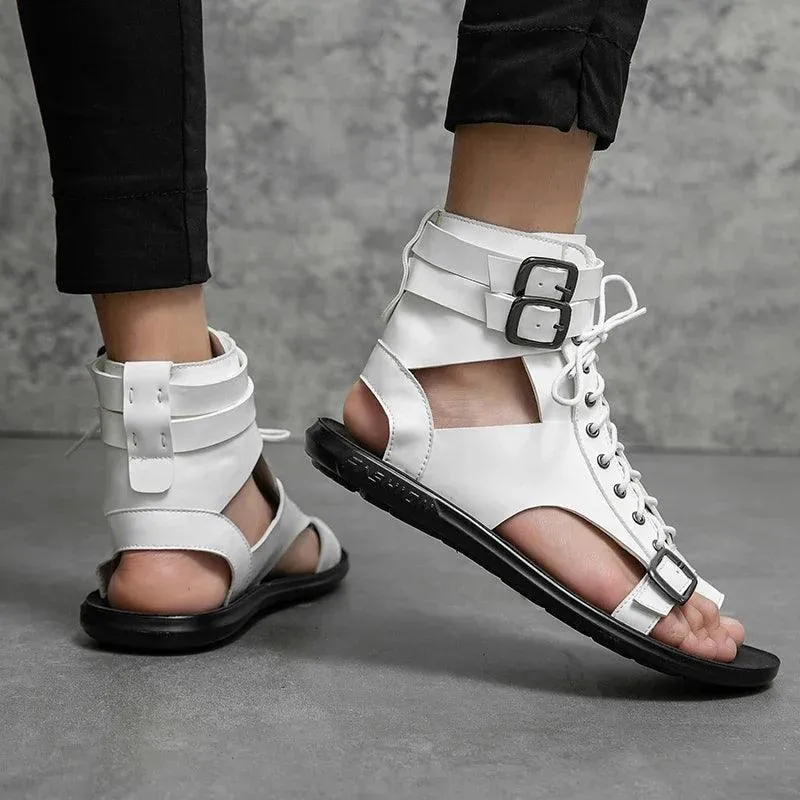 Men's Casual Shoes - High Top Roman Style Outdoor Sandals - TSS202