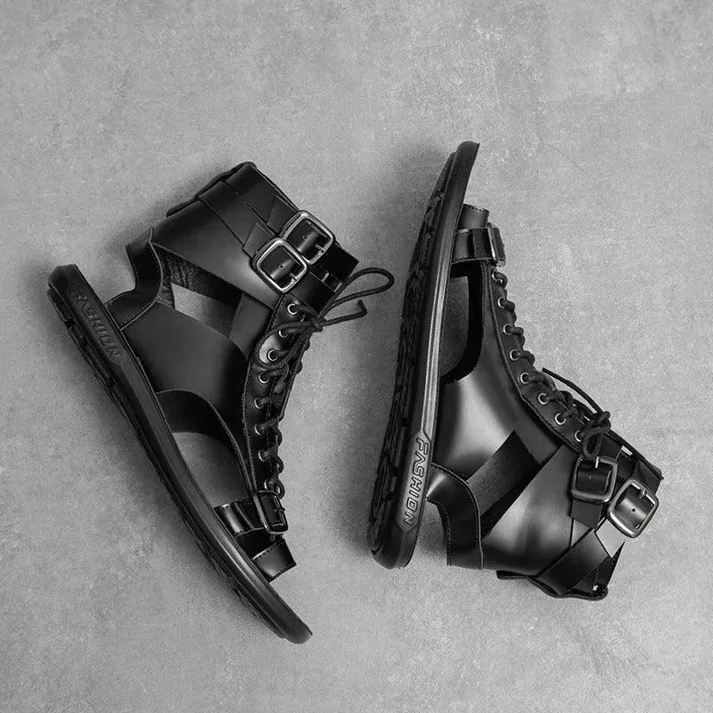 Men's Casual Shoes - High Top Roman Style Outdoor Sandals - TSS202