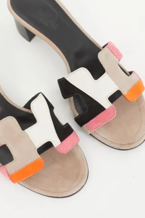 Multicolour Suede Oasis Heeled Sandal