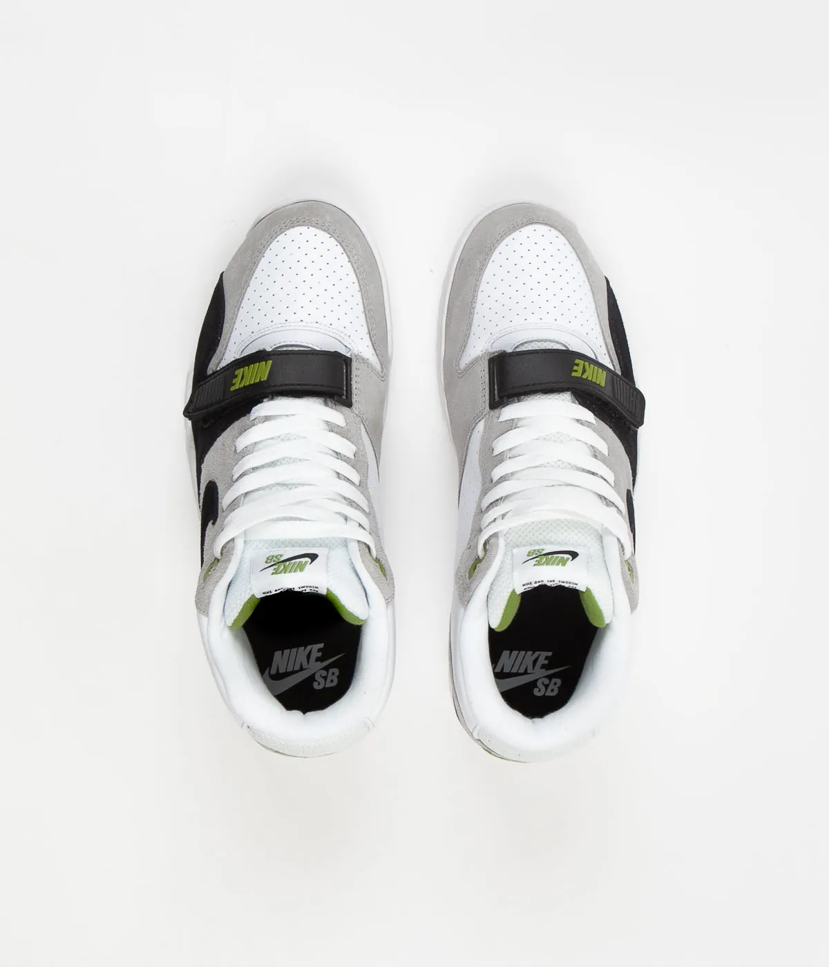 Nike SB Air Trainer I Orange Label Shoes - Medium Grey / Black - White - Chlorophyll