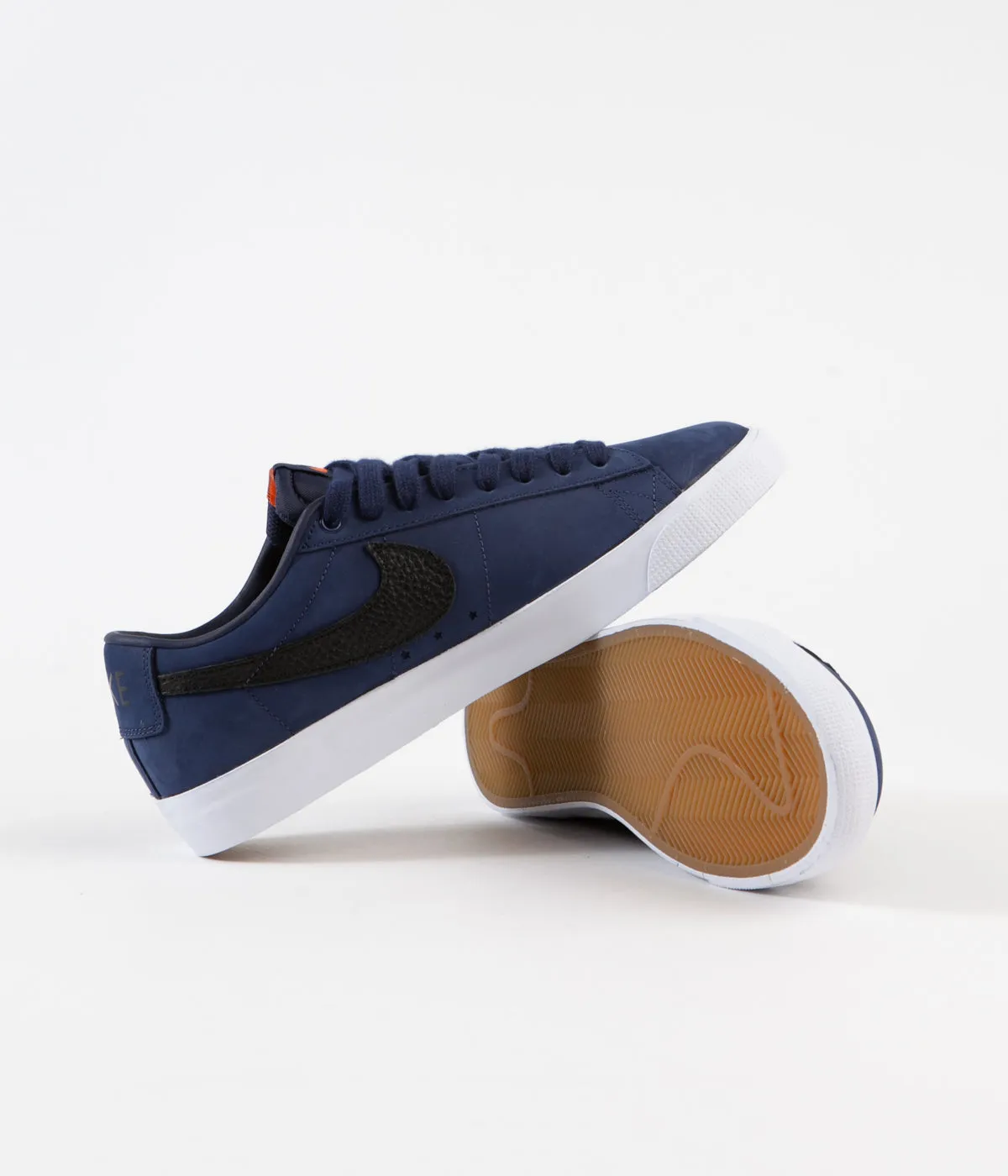 Nike SB Orange Label Blazer Low GT Shoes - Midnight Navy / Black - Midnight Navy