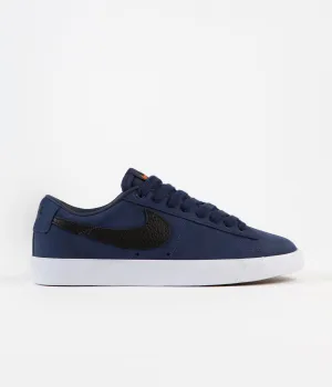 Nike SB Orange Label Blazer Low GT Shoes - Midnight Navy / Black - Midnight Navy