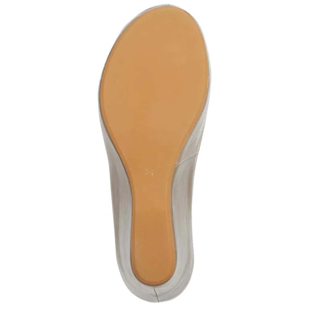 Pippa Wedge in Taupe Leather