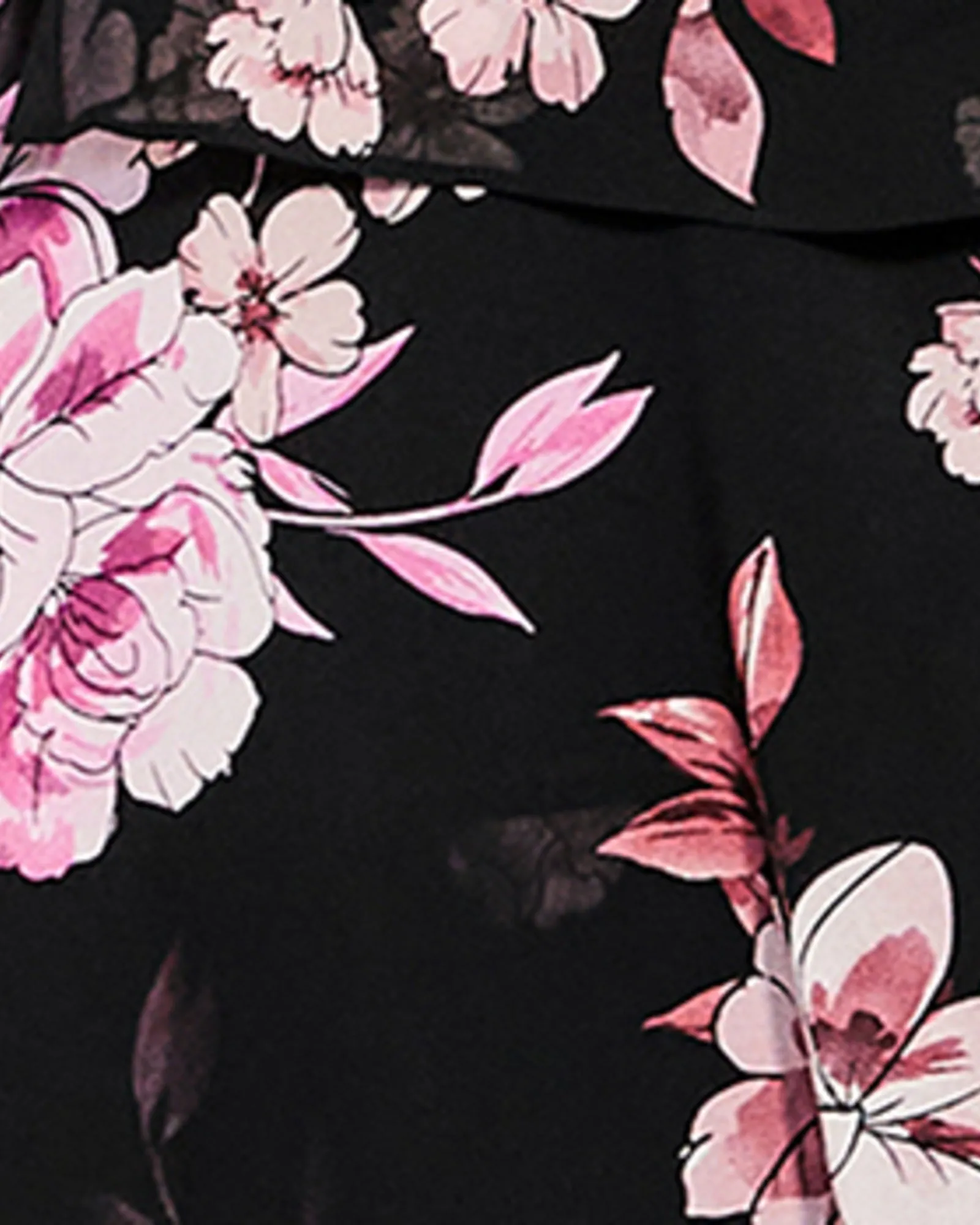 Rosa Floral Party Maxi Dress | Black / Azure Blue