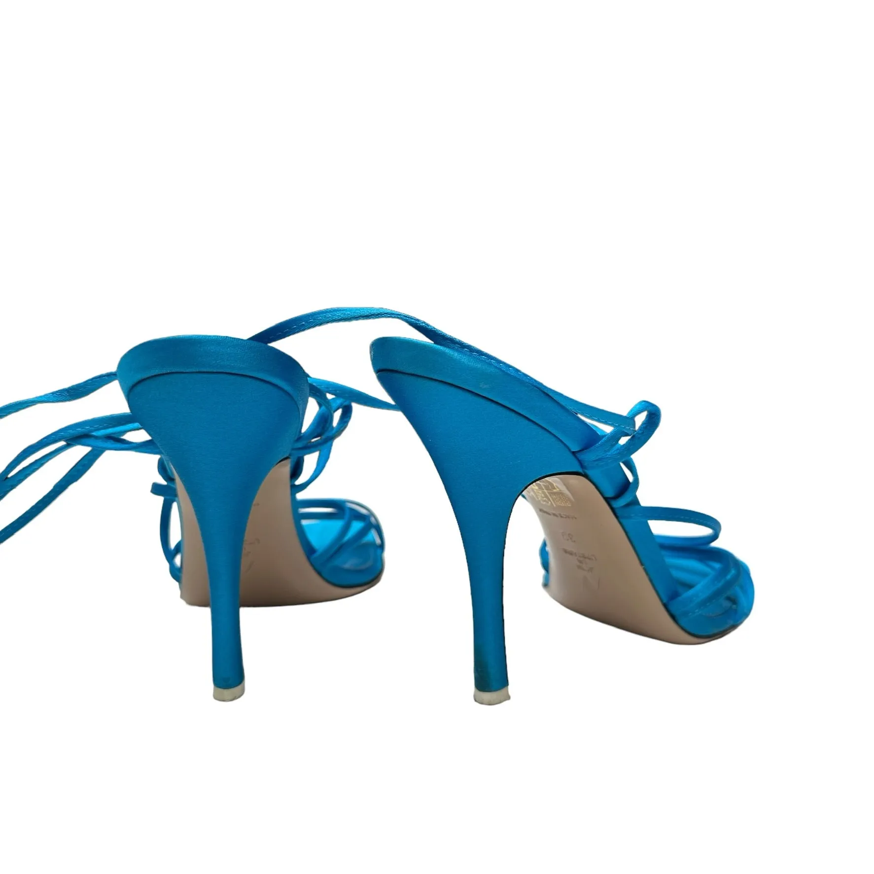 Satin Heeled Sandals - 9