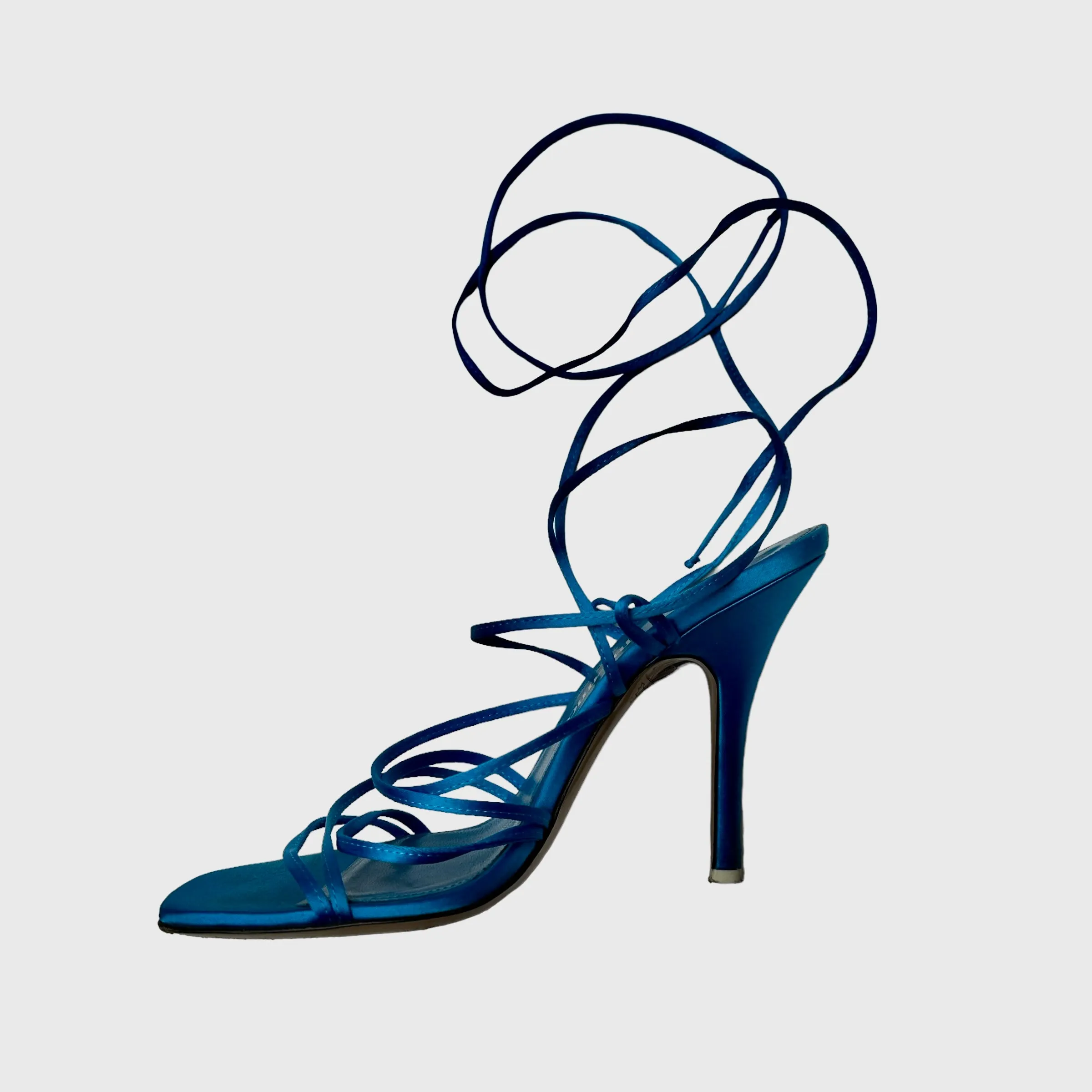 Satin Heeled Sandals - 9