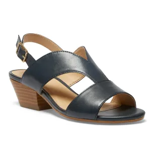 Valetta Heel in Navy Leather