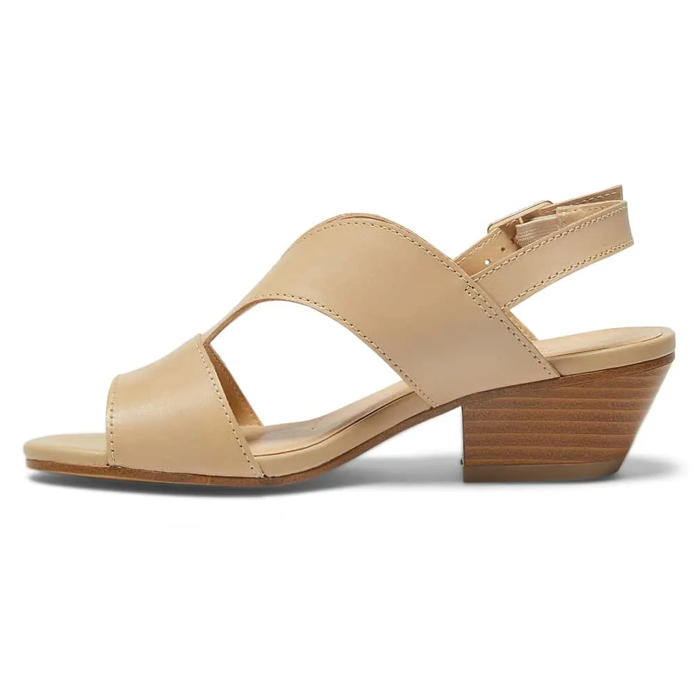 Valetta Heel in Nude Leather