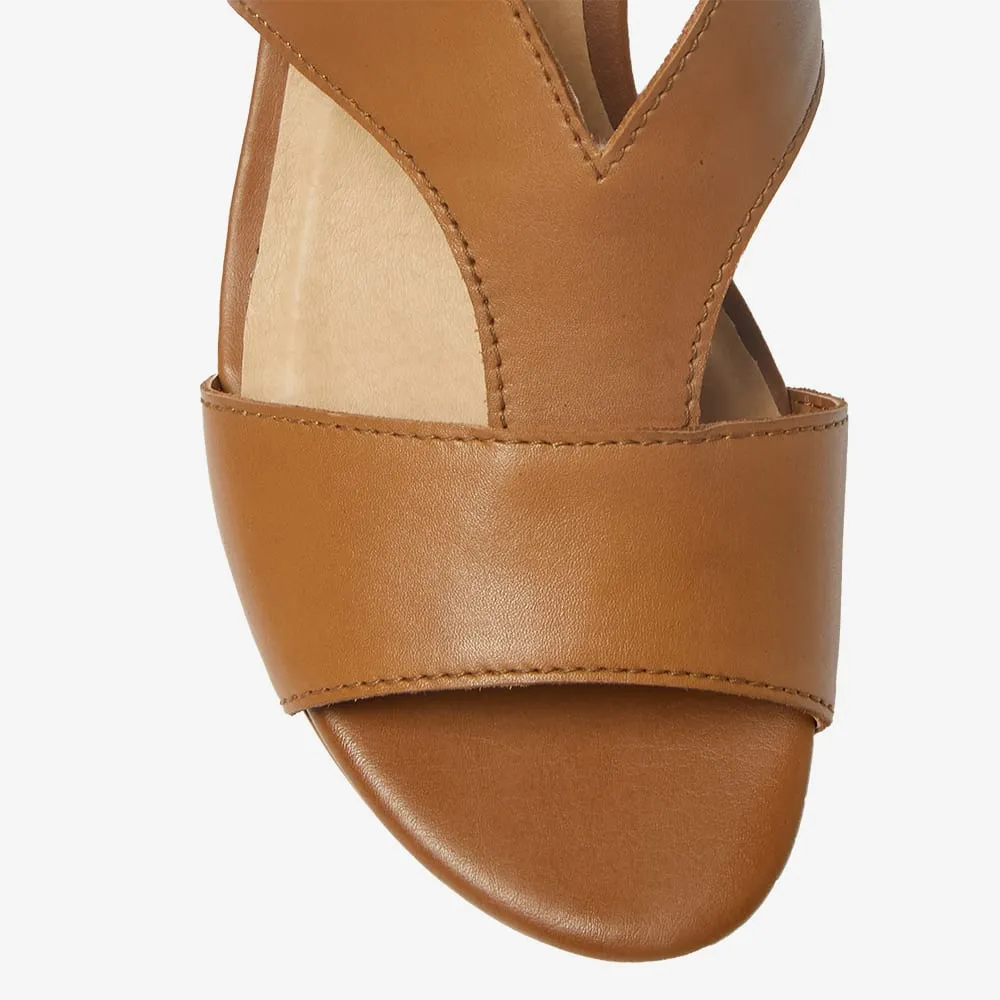 Valetta Heel in Tan Leather