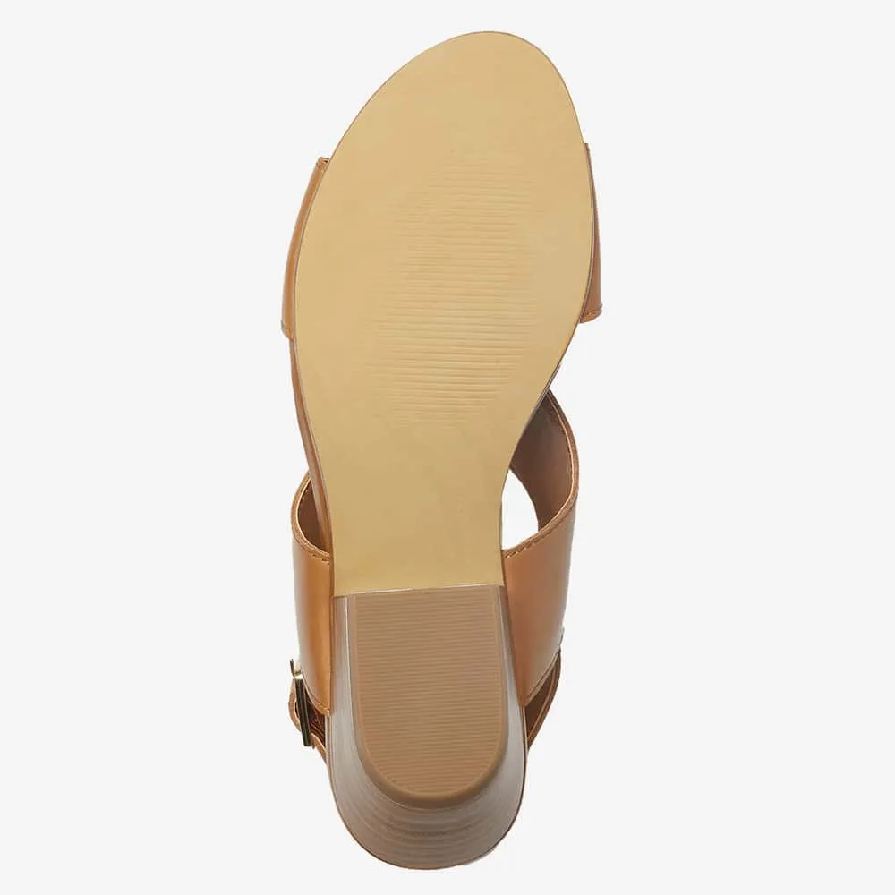 Valetta Heel in Tan Leather