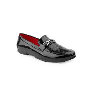 Walkroz Men's Elegant Black Synthetic Patent Casual Shoes