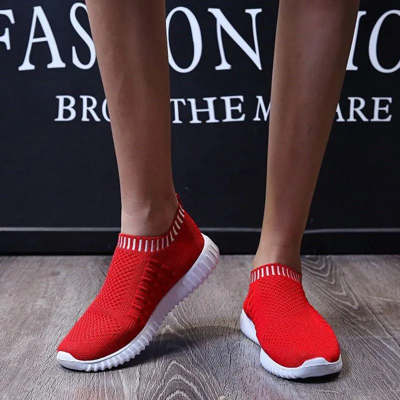 Women's Casual Shoes Knitting Soft Flats Sneakers #06-LYD273-33