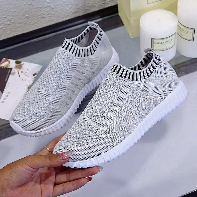 Women's Casual Shoes Knitting Soft Flats Sneakers #06-LYD273-33