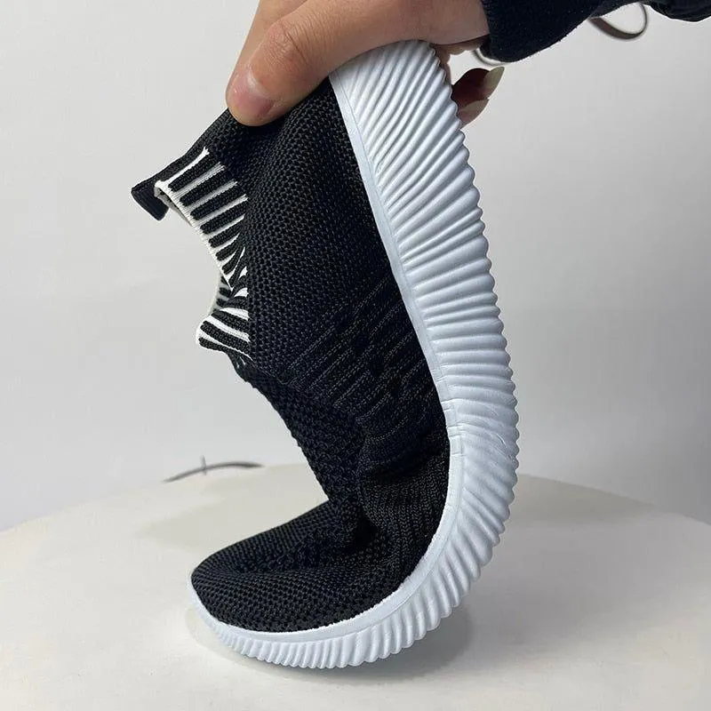Women's Casual Shoes Knitting Soft Flats Sneakers #06-LYD273-33