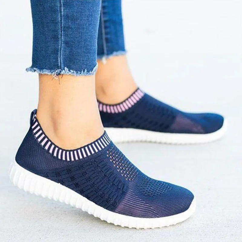 Women's Casual Shoes Knitting Soft Flats Sneakers #06-LYD273-33